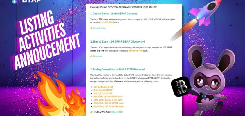 😱 BTAF token listing activities on BitMart! 🔥